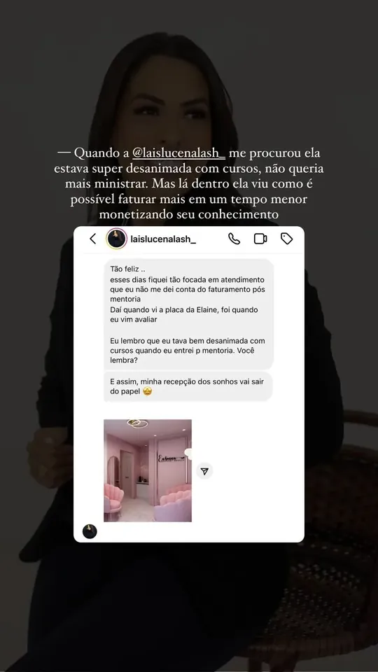 Story: aluna que estava desanimada com cursos e voltou a monetizar seu conhecimento